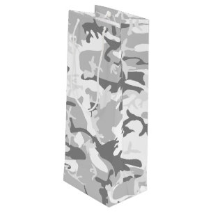 Winter-Schnee-Grau-Tarnung, Militär, Armee Geschenktüte Für Weinflaschen