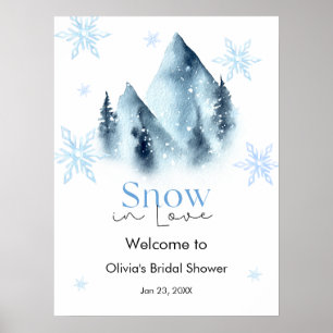 Winter-Schnee in Love-Schneeflocken-Junggesellinne Poster