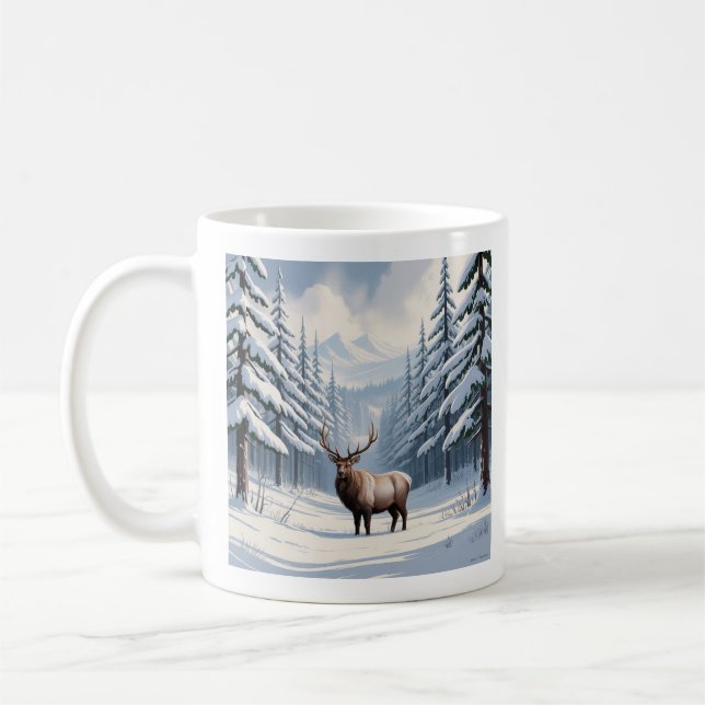 Winter-Schnee-Kiefer-Keramikbecher (330ml) Kaffeetasse (Links)