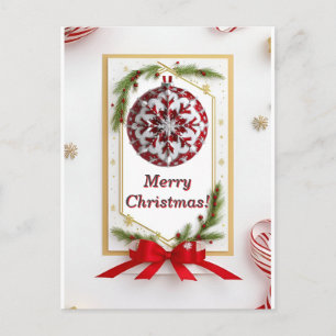 ❄️ Winter Schnee Rahmen Eleganz ✨ Festliches Weihn Postkarte