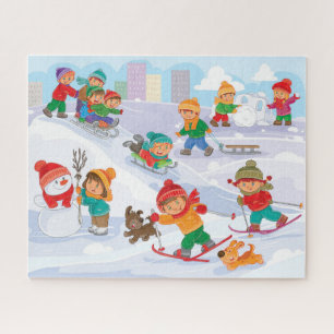 Winter-Schnee-Spaß-Puzzle