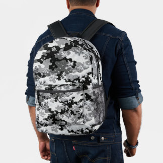 Winter-Schnee-Tarn-Rucksack – Schwarz & Weiß Frost Bedruckter Rucksack