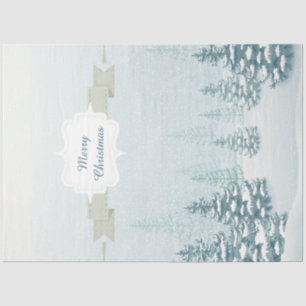 Winter Schnee Weiße Waldlandschaft Weihnachten Seidenpapier