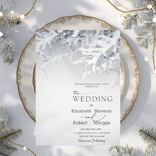 Winter-Schnee-Zweige Hochzeit Einladung