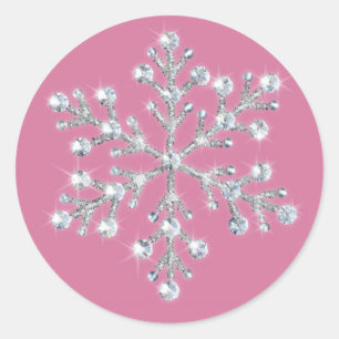 Winter-Schneeflocke-Aufkleber Runder Aufkleber