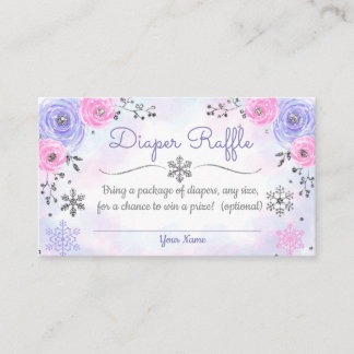 Winter-Schneeflocke-Babyparty-Windelraffle-Karte Begleitkarte