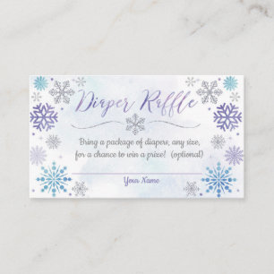 Winter-Schneeflocke-Babyparty-Windelraffle-Karte Begleitkarte