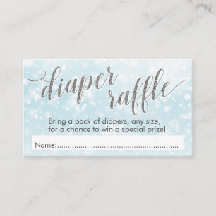 Winter-Schneeflocke-blauer Babyparty-WindelRaffle Begleitkarte