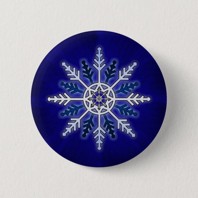 Winter-Schneeflocke Button (Vorderseite)