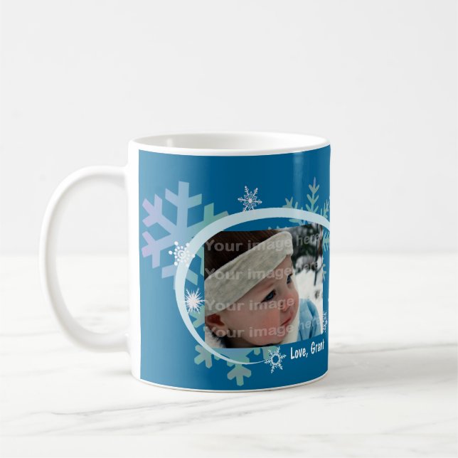 Winter-Schneeflocke-Foto-Tasse Kaffeetasse (Links)