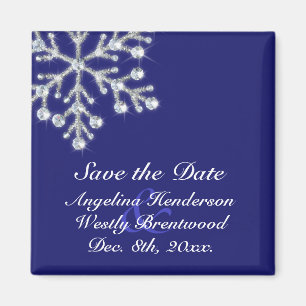 Winter-Schneeflocke-Save the Date Magnetindigo Magnet