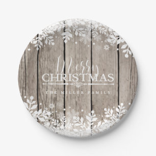 Winter-Schneeflocke, Weihnachten Pappteller