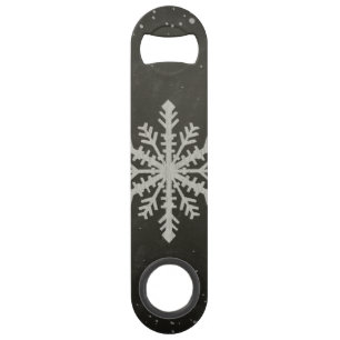 Winter-Schneeflocke-weißes Kreide-Zeichnen Speed Flaschenöffner