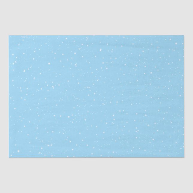 Winter-Schneeflocken auf blau Seidenpapier (Vorderseite)