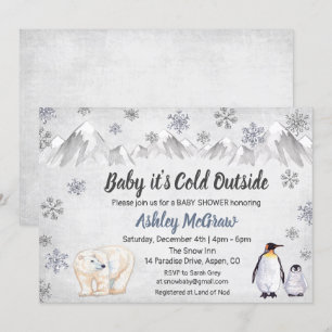 Winter-Schneeflocken-Baby-Shower-Einladung Einladung