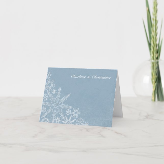 Winter-Schneeflocken danken Ihnen Dankeskarte (Vorderseite)
