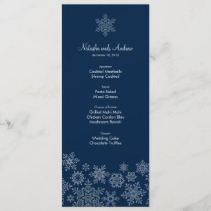 Winter-Schneeflocken, die Menü-Karte Wedding sind Menükarte