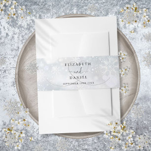 Winter-Schneeflocken Elegante Herz-Hochzeit Einladungsbanderole