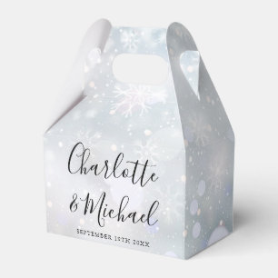 Winter-Schneeflocken Elegante Unterschrift Schrift Geschenkschachtel