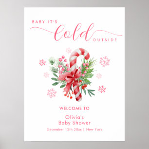 Winter-Schneeflocken-Festtags-Babyshower-Willkomme Poster