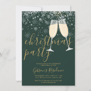 Winter-Schneeflocken Gold Schrift Weihnachtsfeier Einladung