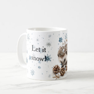 Winter-Schneeflocken Igel Lass es schneien Weihnac Kaffeetasse