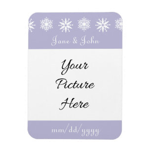 Winter-Schneeflocken in Lavendel Save-the-Date Mag Magnet