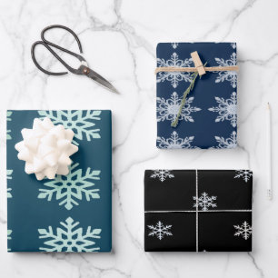 Winter-Schneeflocken-Magie Cozy Elegant Geschenkpapier Set