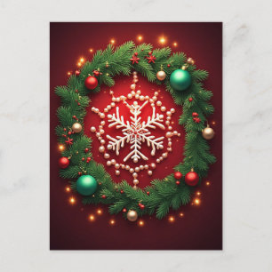 🎄 Winter-Schneeflocken-Ornament Magie ❄️ Festlich Postkarte