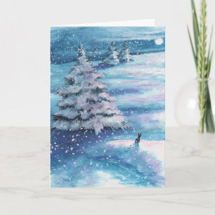 Winter-Schneehase von BiHrle Card Feiertagskarte