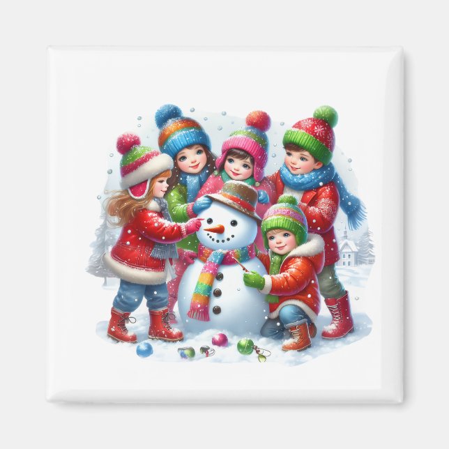 Winter Schneemann Magnet   (Vorne)