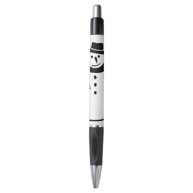 Winter-Schneemann-süßer Schwarzweiss-Stift Kugelschreiber (Vorderseite Vertikal)