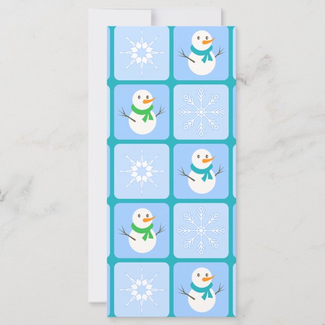 Winter Schneemann und Schneeflocken (Vorderseite)