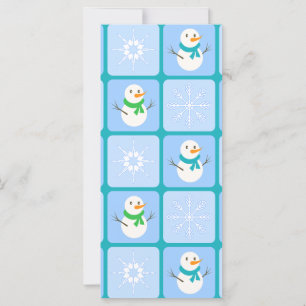 Winter Schneemann und Schneeflocken