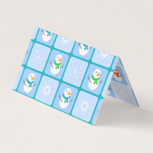 Winter Schneemann und Schneeflocken