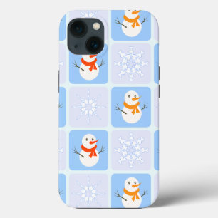 Winter Schneemann und Schneeflocken Case-Mate iPhone Hülle