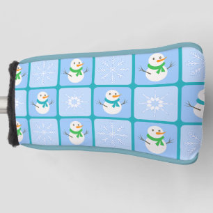 Winter Schneemann und Schneeflocken Golf Headcover