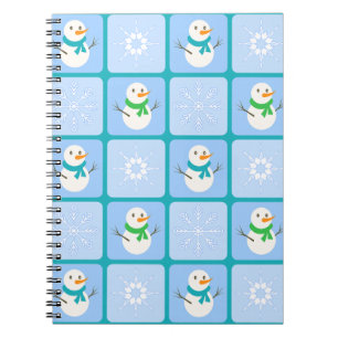 Winter Schneemann und Schneeflocken Notizblock