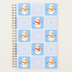 Winter Schneemann und Schneeflocken Planer