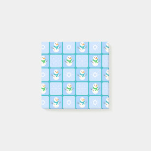 Winter Schneemann und Schneeflocken Post-it Klebezettel