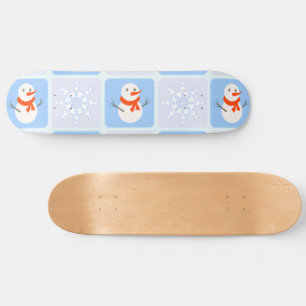 Winter Schneemann und Schneeflocken Skateboard