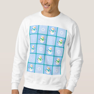 Winter Schneemann und Schneeflocken Sweatshirt