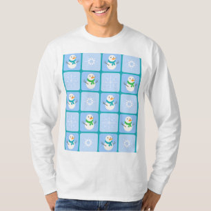 Winter Schneemann und Schneeflocken T-Shirt