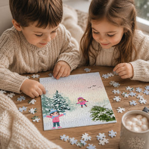 Winter-Schneetag-Puzzle