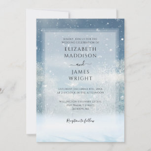 Winter-Schneewald-Hochzeit Einladung