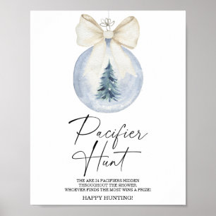 Winter Schnuller Jagd Baby Dusche Poster