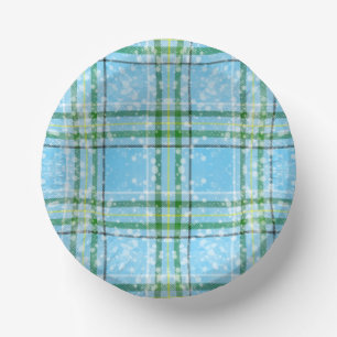 Winter-Schottenkaro-Design Pappteller