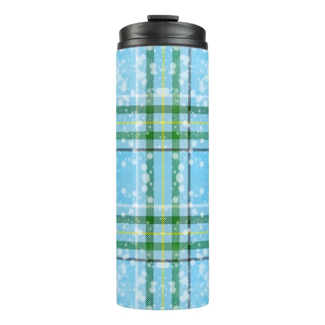 Winter-Schottenkaro-Design  Thermosbecher (Vorderseite)