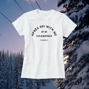 Winter Schwarze Apres Ski mit mir bei 40 Ski Wappe T-Shirt