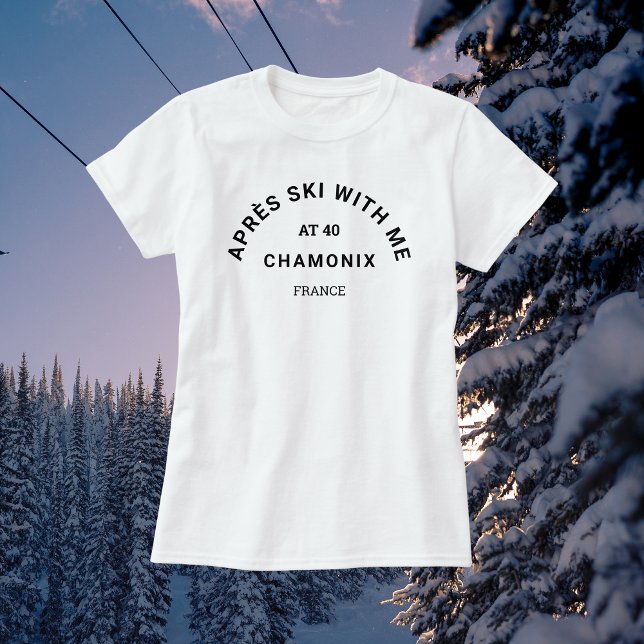 Winter Schwarze Apres Ski mit mir bei 40 Ski Wappe T-Shirt (Von Creator hochgeladen)